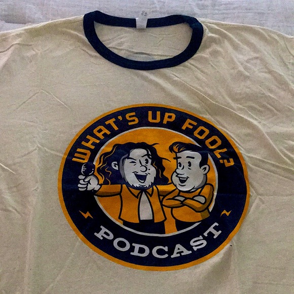 Comedian Felipe Esparza “WHAT’S UP FOOL?” PODCAST T-SHIRT ∙ CREAM RINGER - Picture 2 of 5